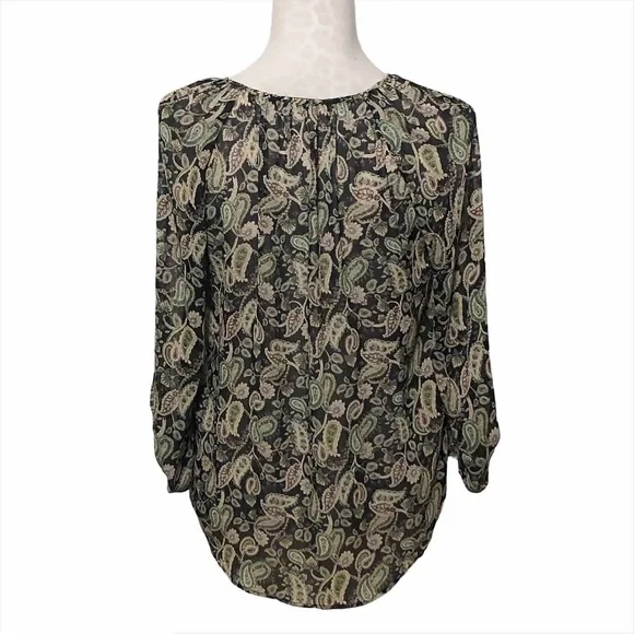 Zara Paisley Tie Neck Blouse - Picture 7 of 12